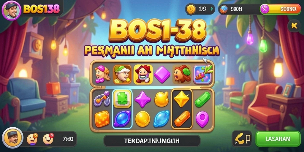 Tampilan utama BOS138 yang menampilkan gameplay Match-3 yang menarik.