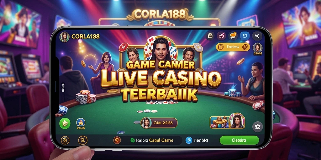 Screenshot gameplay CORLA188 yang menunjukkan dealer dan permainan langsung.