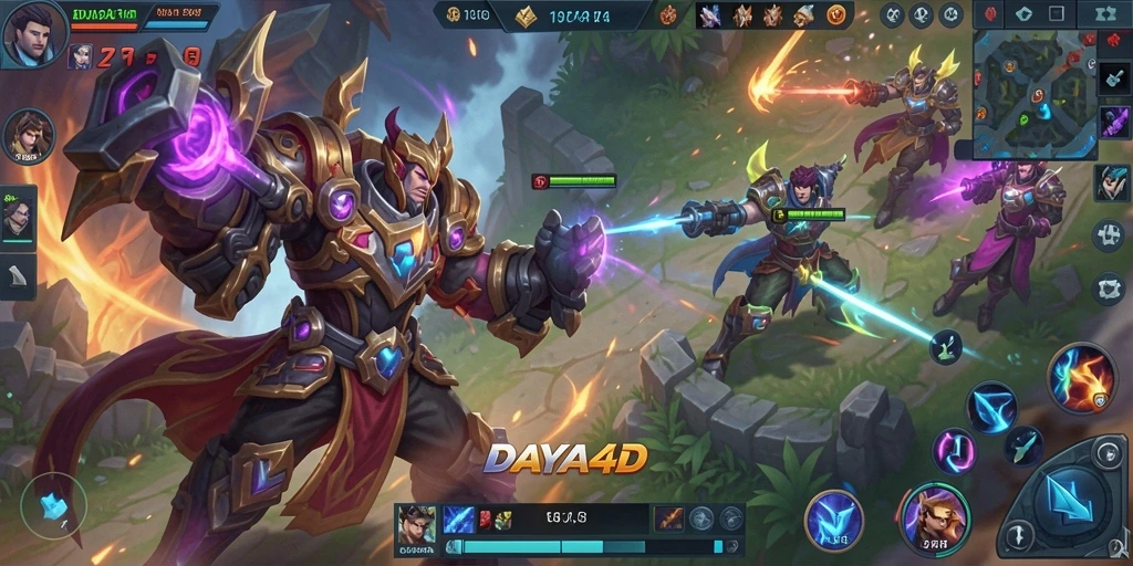 Tampilan gameplay seru dari game MOBA DAYA4D.