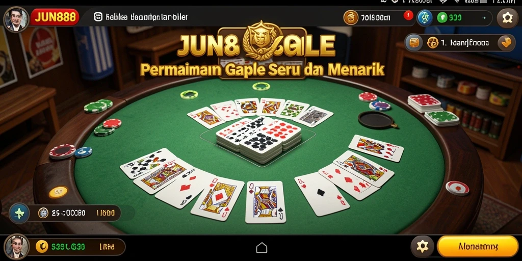 Screenshot menunjukkan keseruan bermain Gaple di JUN88.