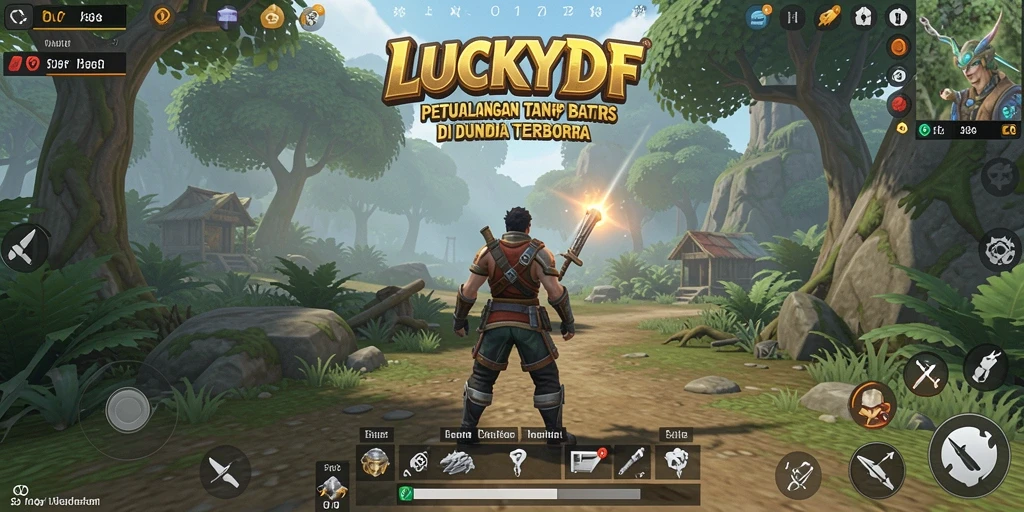 Gameplay menarik di dunia terbuka LUCKYDF yang luas.