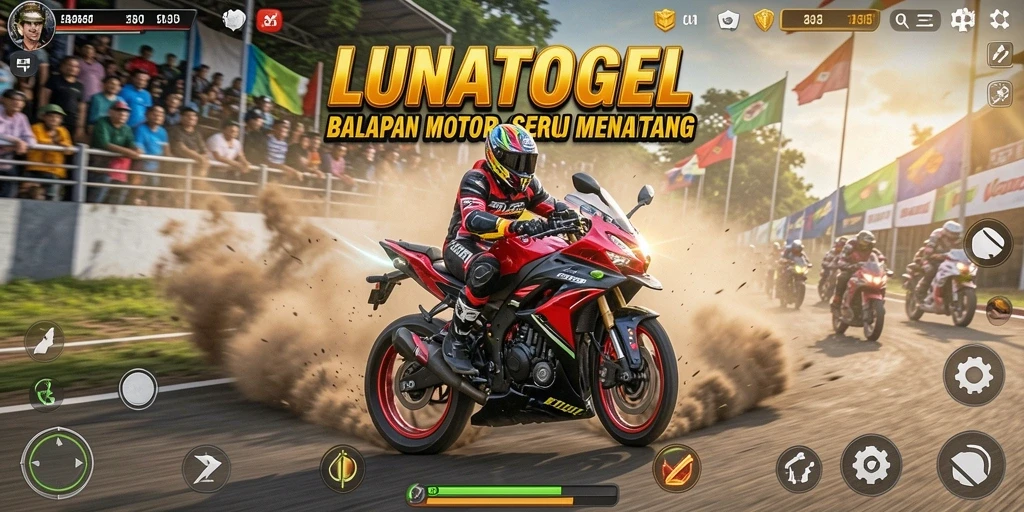 Gameplay balap motor LUNATOGEL yang seru dan mendebarkan.