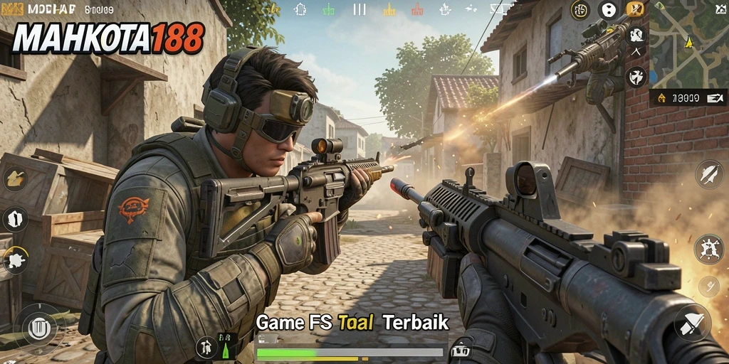 Tampilan gameplay seru di MAHKOTA188 dengan aksi tembak-menembak intens.