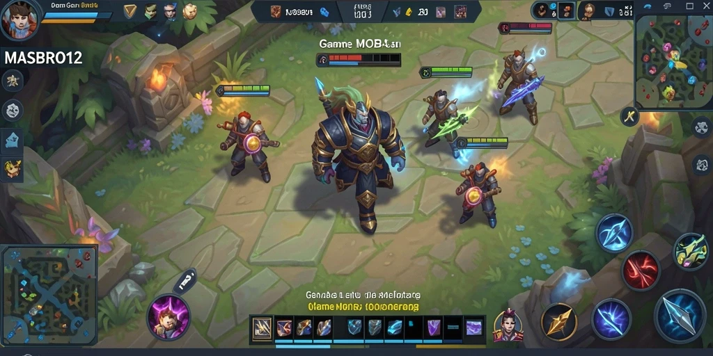 Screenshot dari gameplay seru di MOBA MASBRO12.