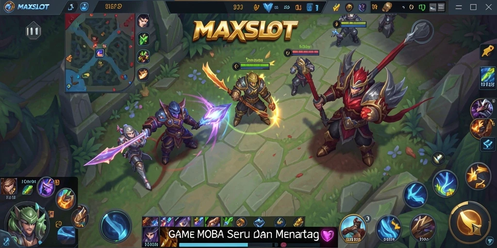 Tampilan gameplay menarik di MAXSLOT dengan strategi MOBA.