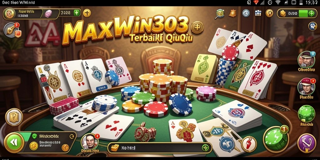 Screenshot gameplay MAXWIN303 menampilkan aksi seru permainan QiuQiu.