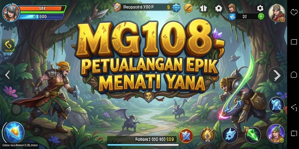 Screenshot gameplay MG108 yang menampilkan petualangan epik di dunia terbuka.