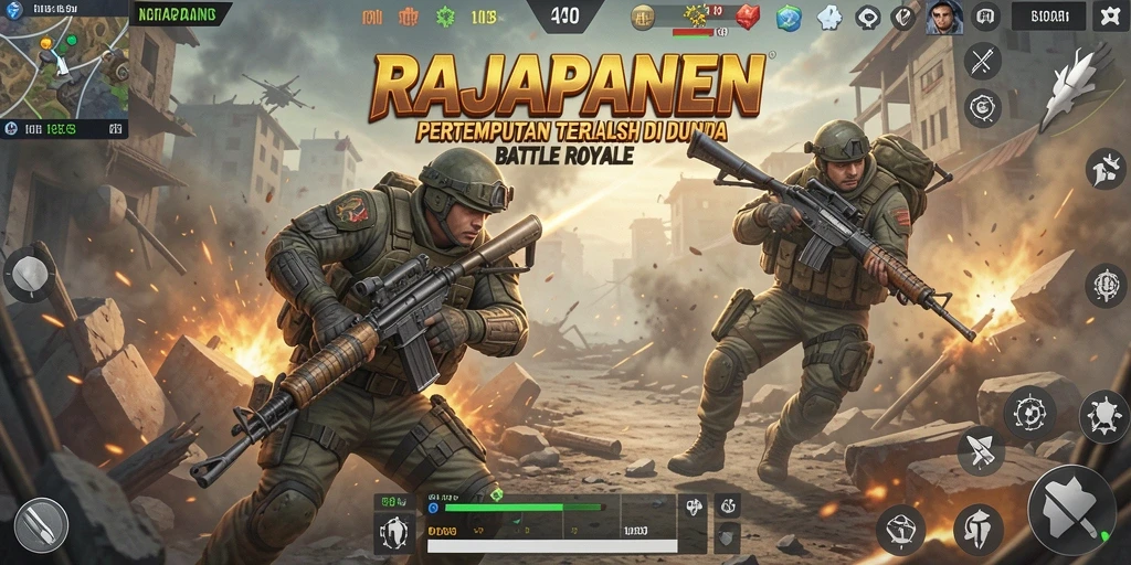 Screenshot gameplay RAJAPANEN menampilkan aksi pertempuran intens.